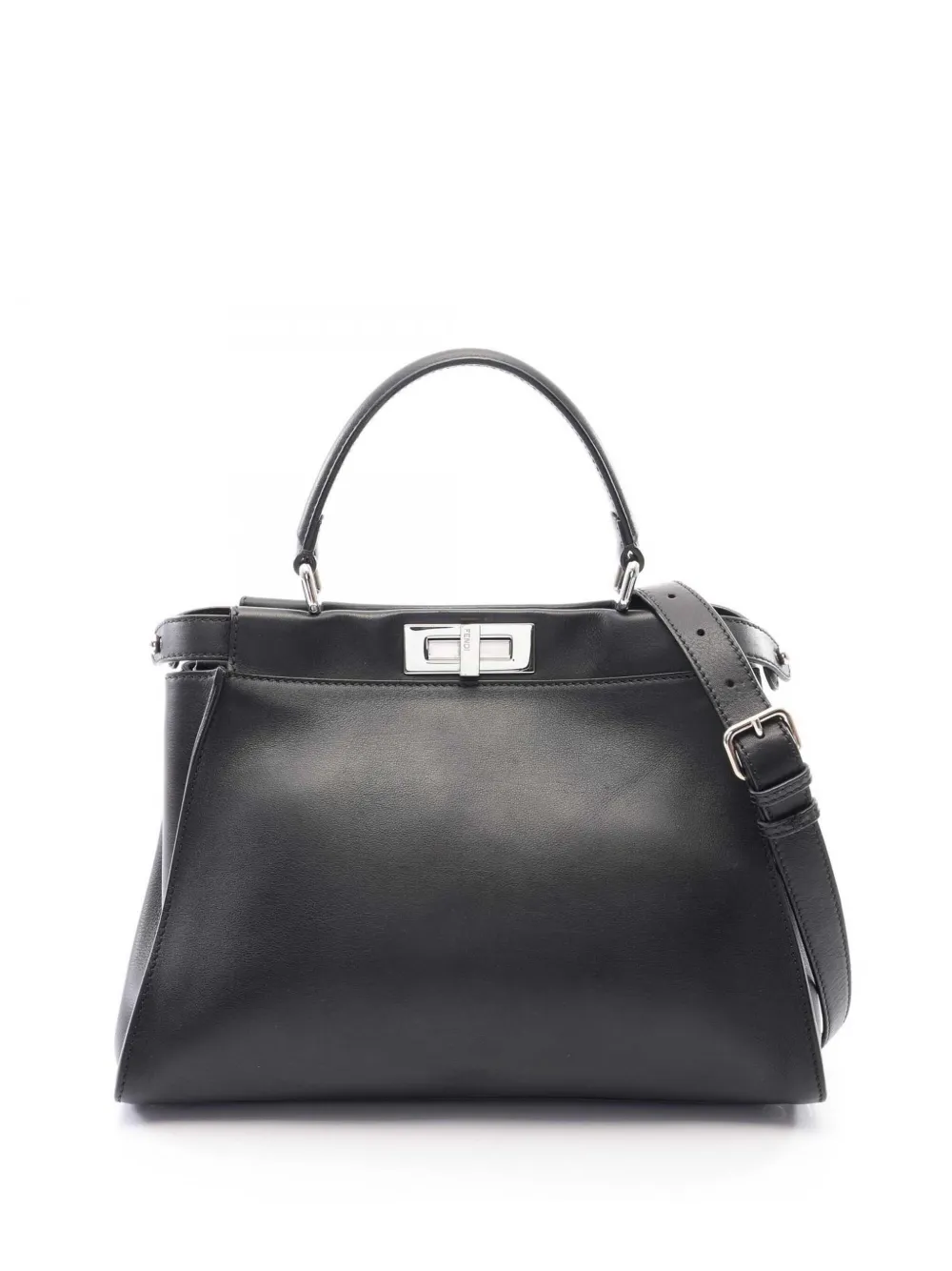 Fendi Pre-Owned 2010-2026 Medium Leather Monster Peekaboo Iconic satchel - Nero