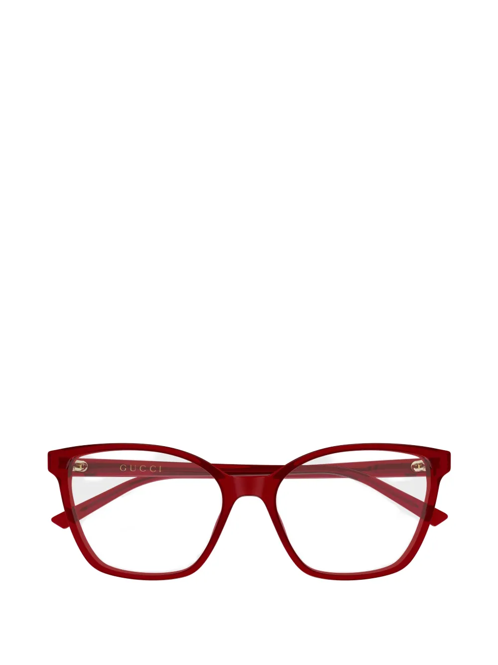 Gucci Eyewear logo-plaque cat-eye glasses - Rosso