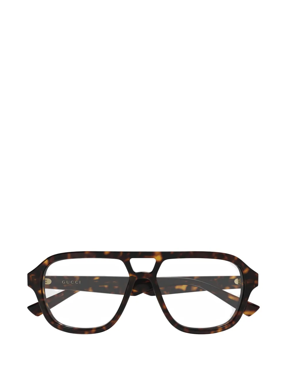 Gucci Eyewear tortoiseshell-effect pilot-frame glasses - Marrone