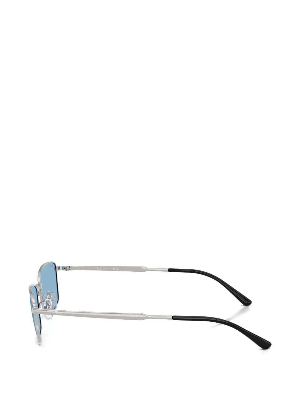 Ray-Ban Titanium zonnebril met rechthoekig montuur Zilver
