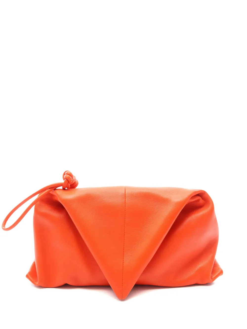 Bottega Veneta Pre-Owned pochette Trine Fold Over en peau d'agneau (2012-2026) - Orange