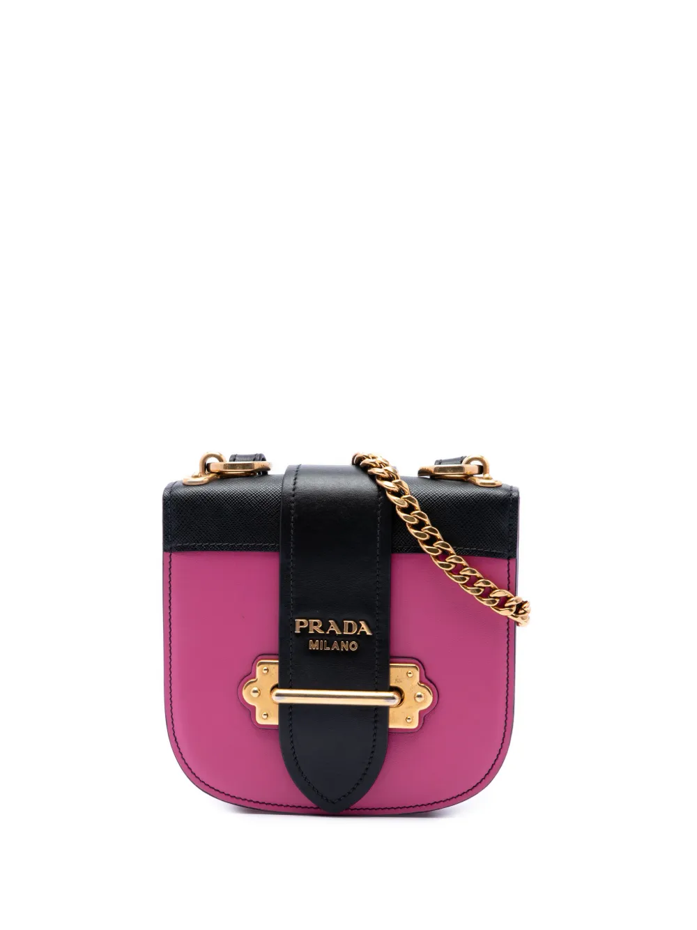 Prada Pre-Owned 2010-2026 Saffiano Trimmed City Calf Pionniere crossbody bag - Nero