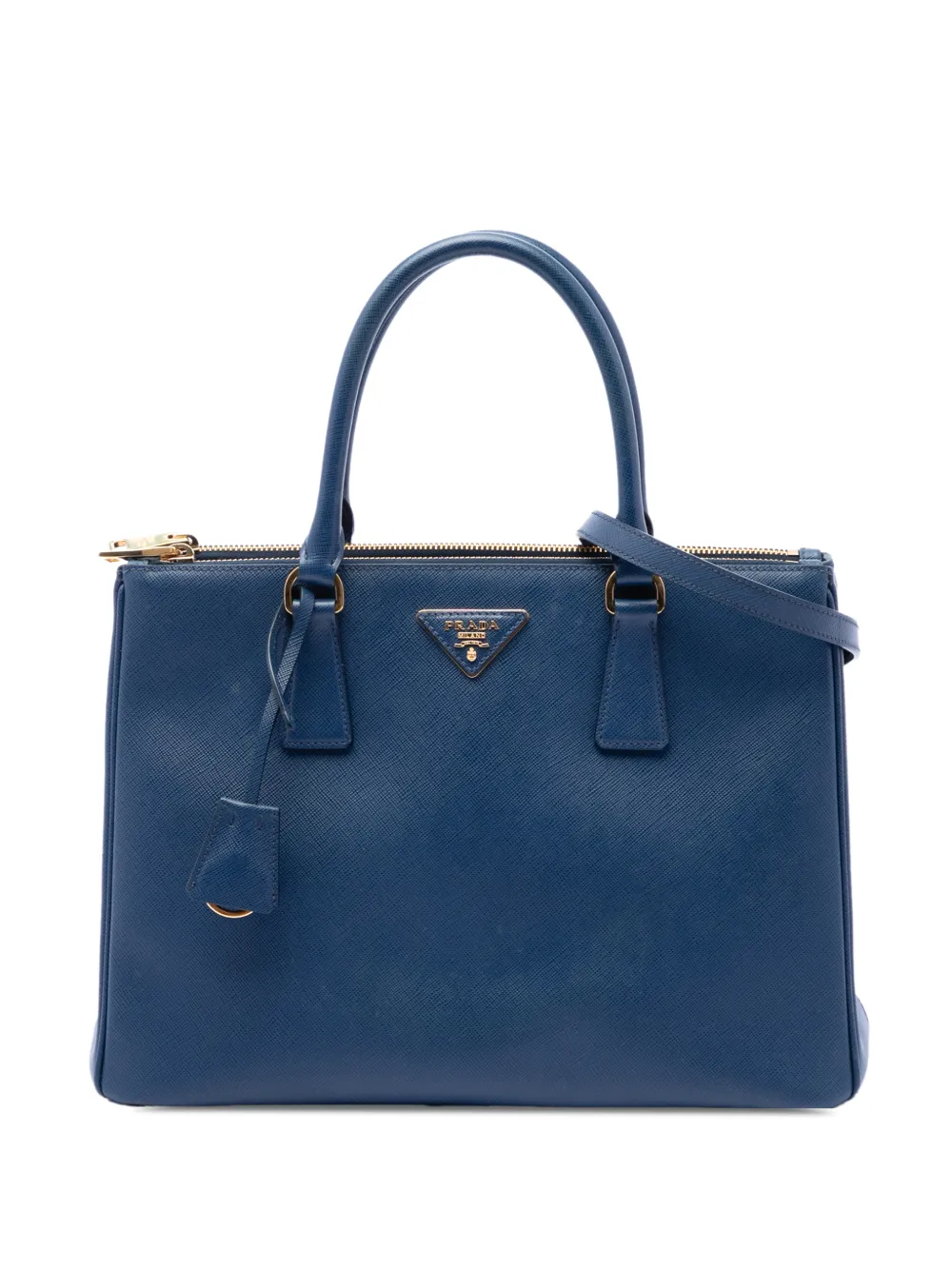 Prada Pre-Owned 2010-2026 Medium Saffiano Lux Galleria Double Zip satchel - Blue