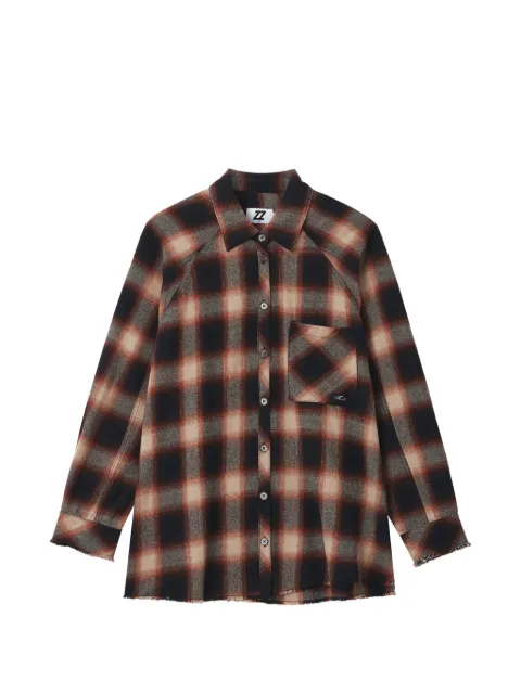 izzue check raw-edge shirt
