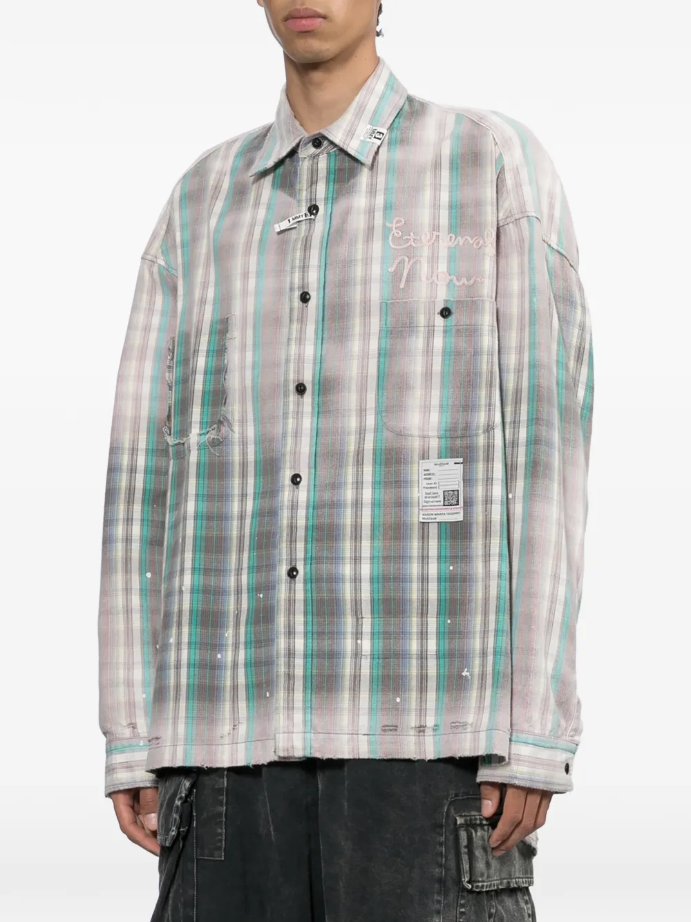 Maison MIHARA YASUHIRO check shirt Beige