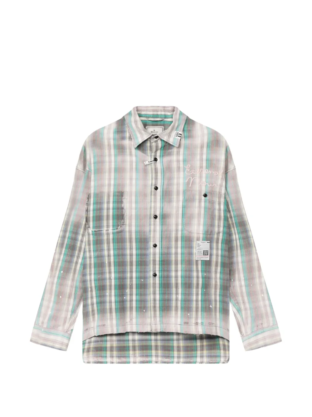 Maison MIHARA YASUHIRO check shirt - Nude