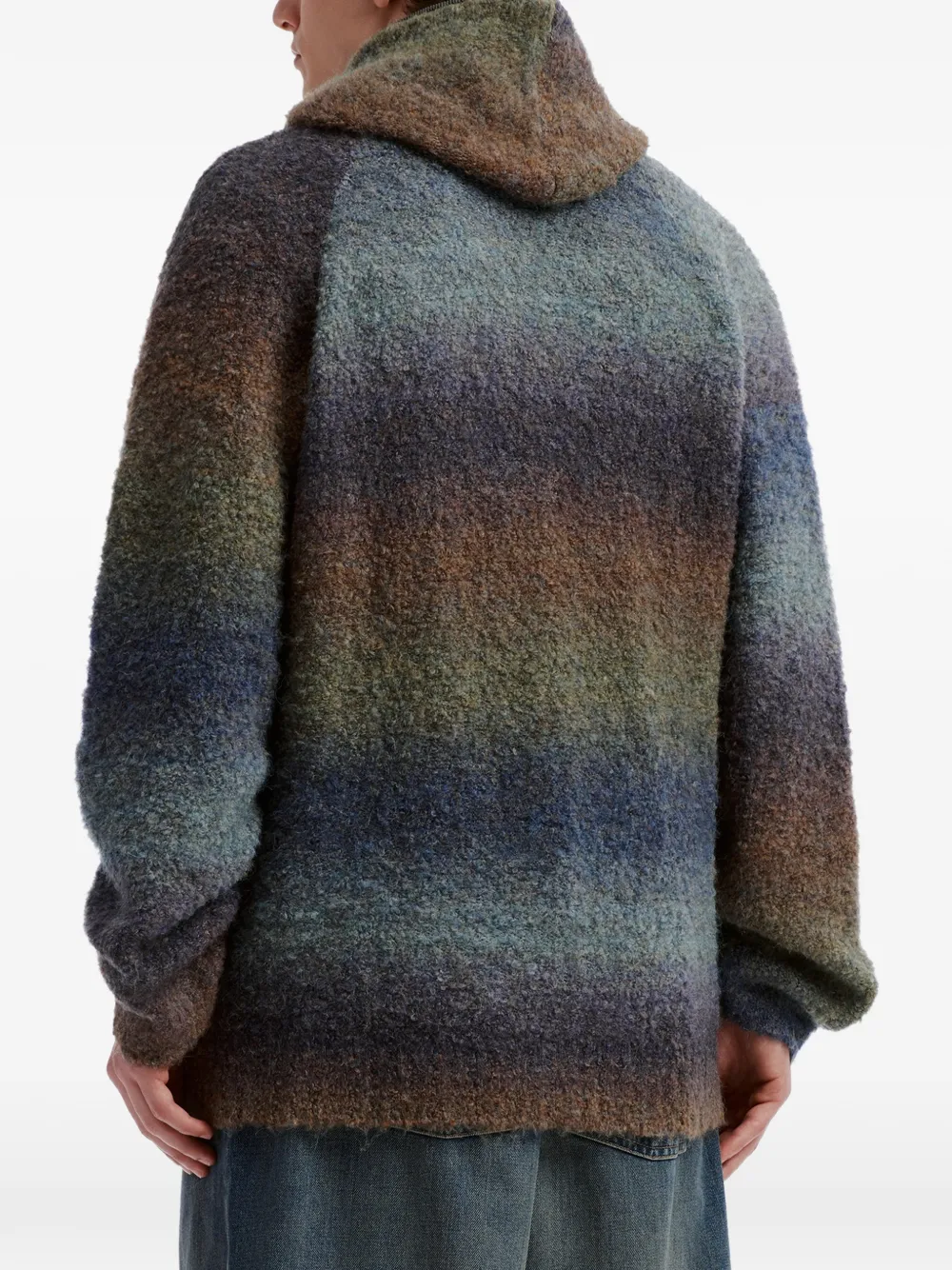 izzue gradient-effect zip-up hoodie Blauw