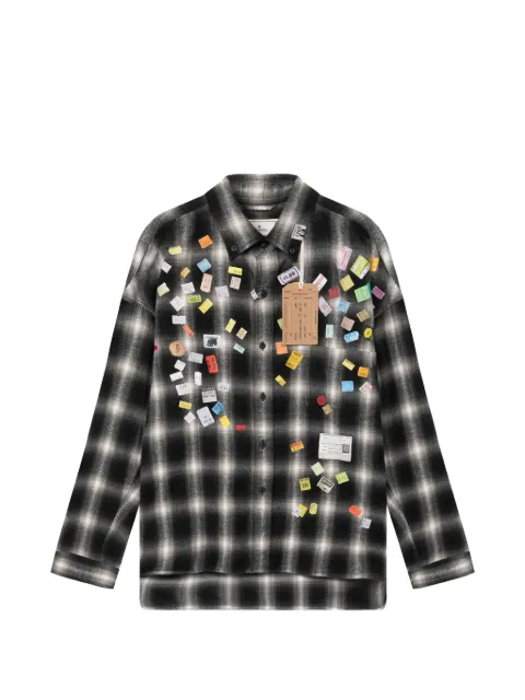 Maison MIHARA YASUHIRO price sticker printed check shirt