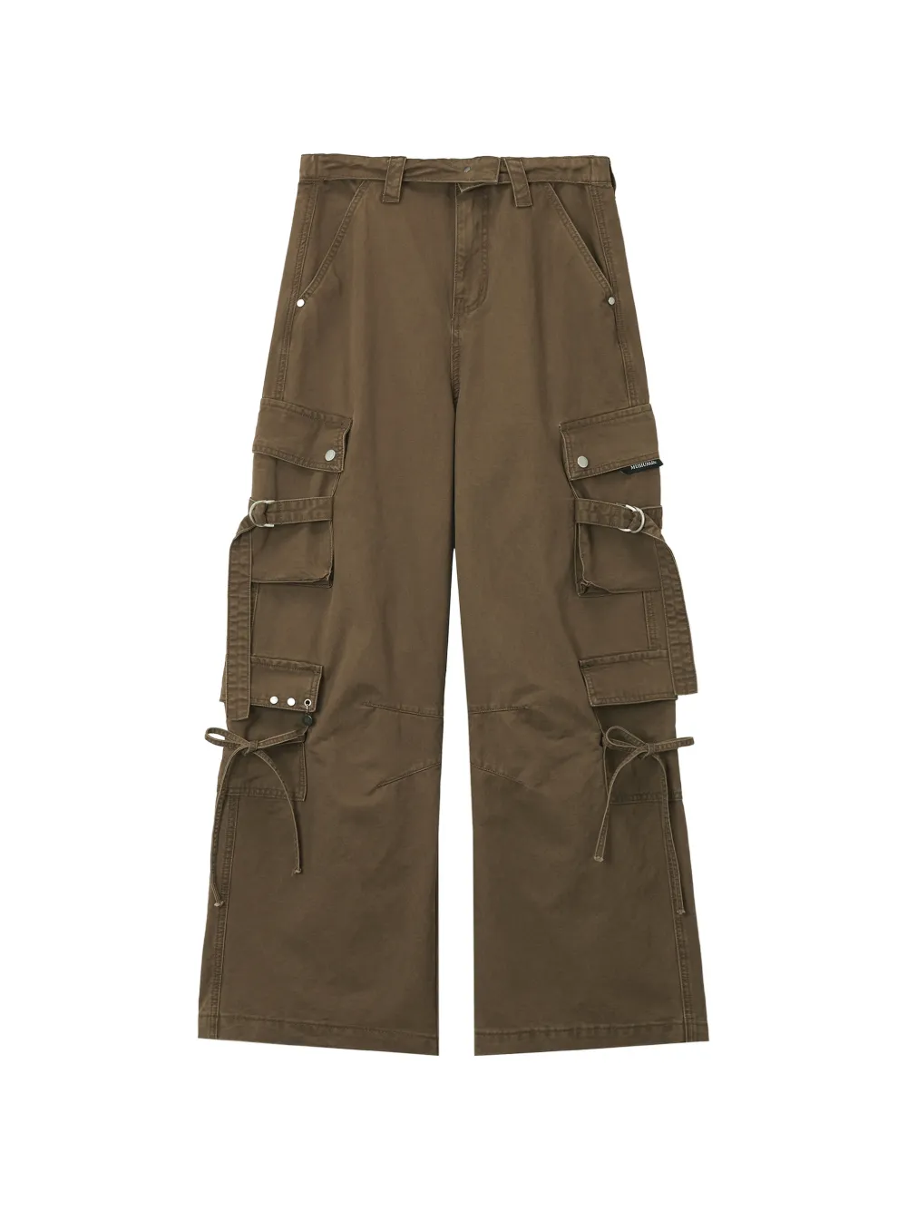 Musium Div. Buckle-detail Multi-pocket Cargo Pants In Brown