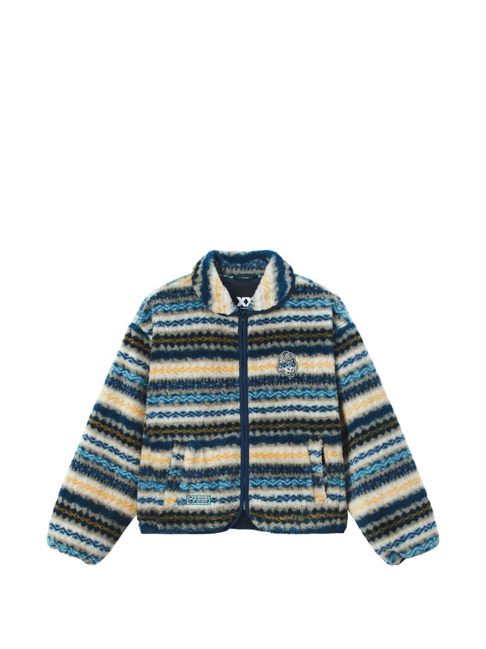 FINGERCROXX fleece zig-zag-pattern jacket
