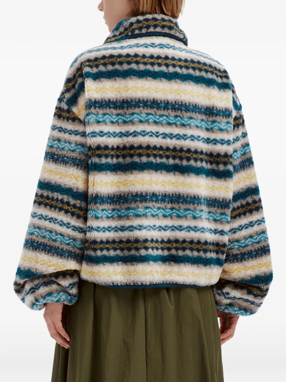 FINGERCROXX Fleece jack met zigzag-patroon Blauw
