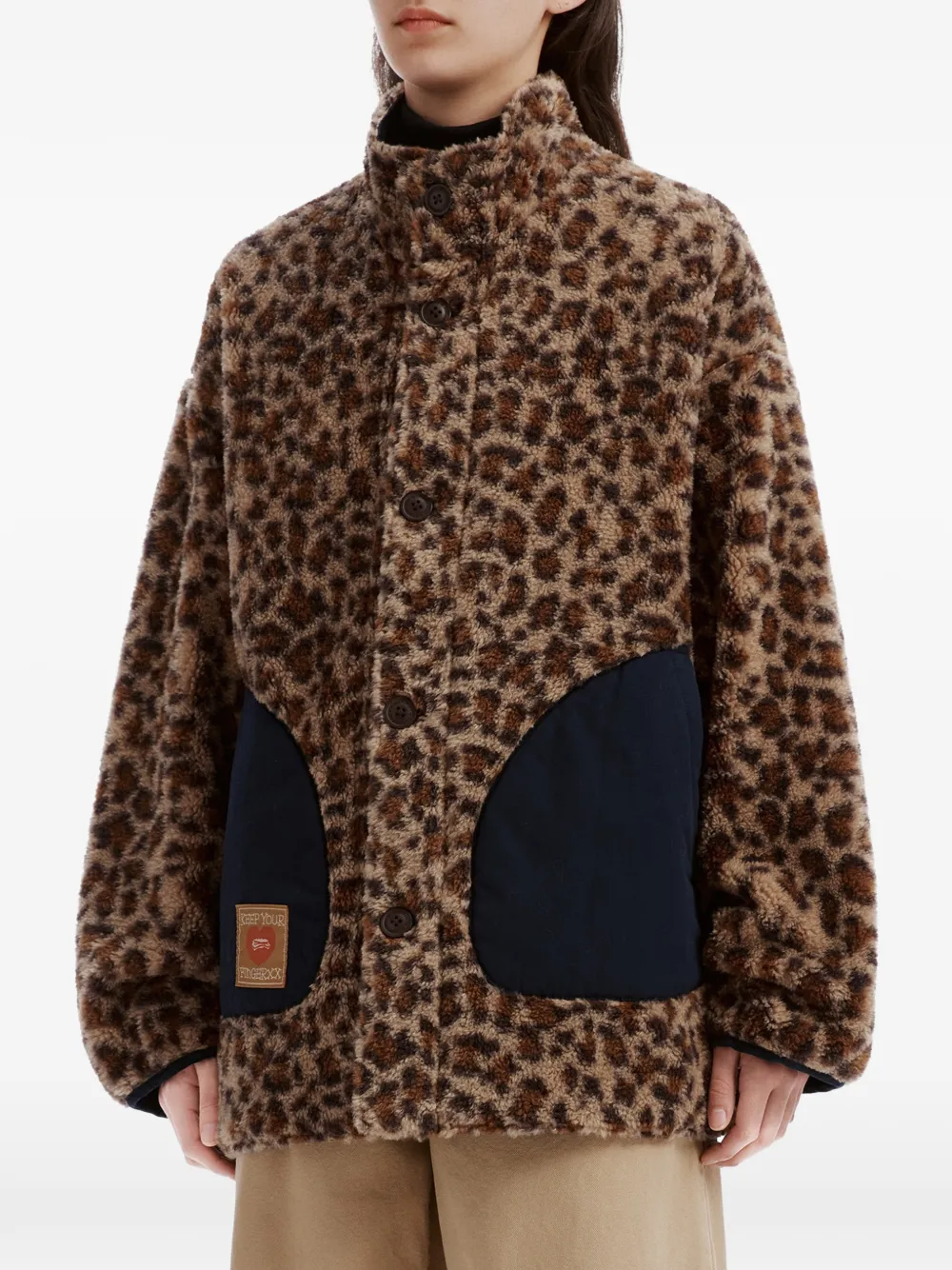 FINGERCROXX Omkeerbaar jack met luipaardprint Beige