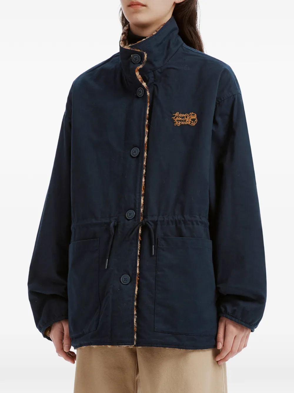 FINGERCROXX Omkeerbaar jack met luipaardprint Beige