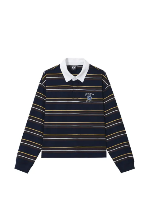 FINGERCROXX striped long-sleeve polo shirt