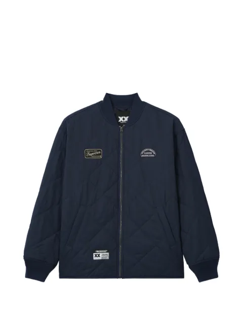 FINGERCROXX quilted logo-patch jacket