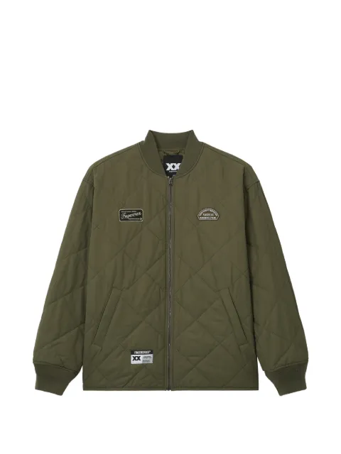 FINGERCROXX diamond-quilted logo-patch jacket