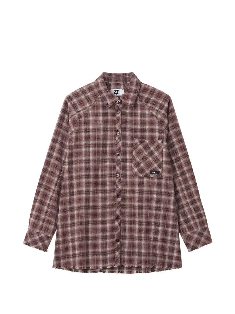 izzue check frayed-edge shirt