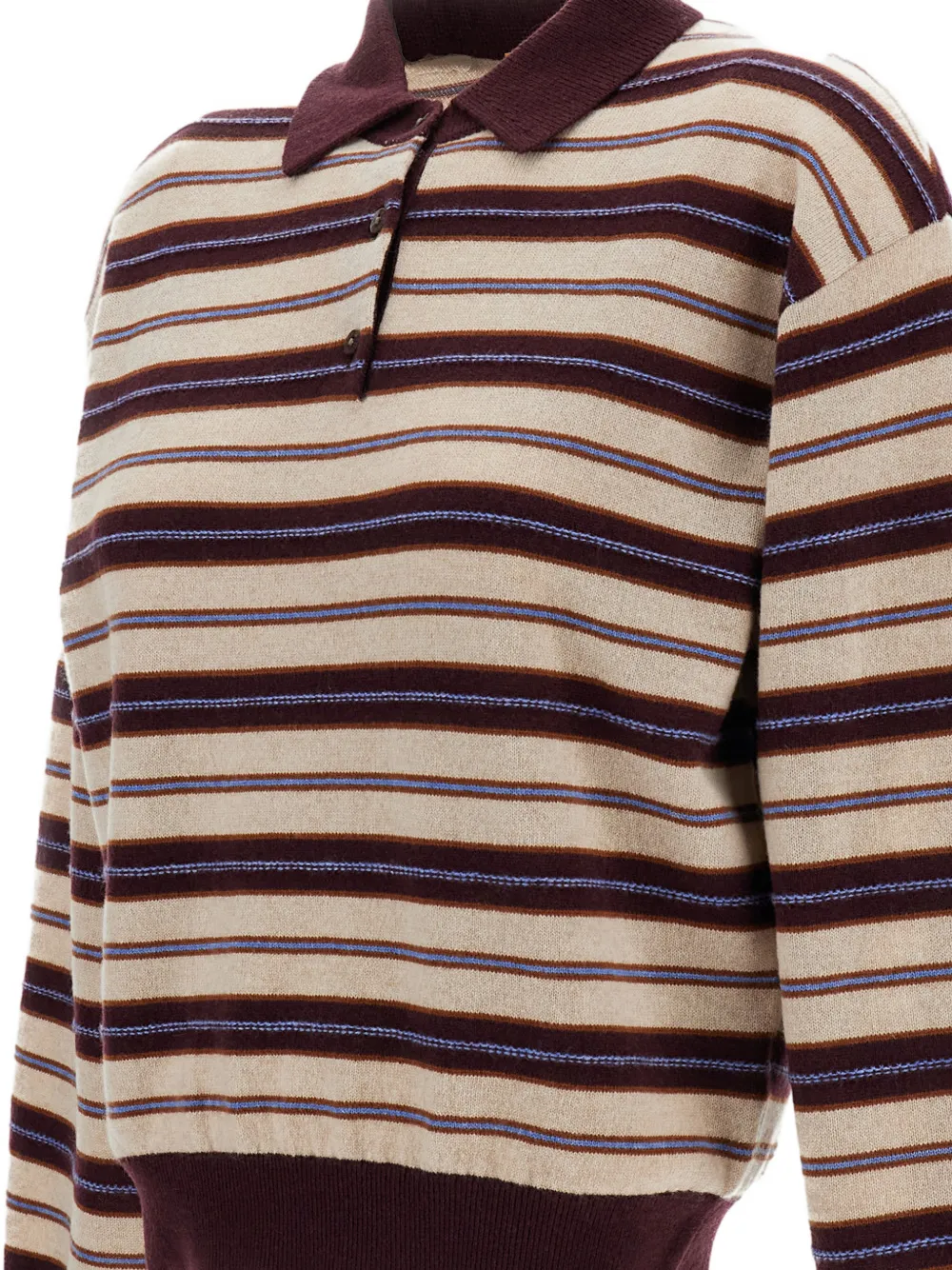 Guest In Residence Collegiate gestreepte kasjmier polotop Beige