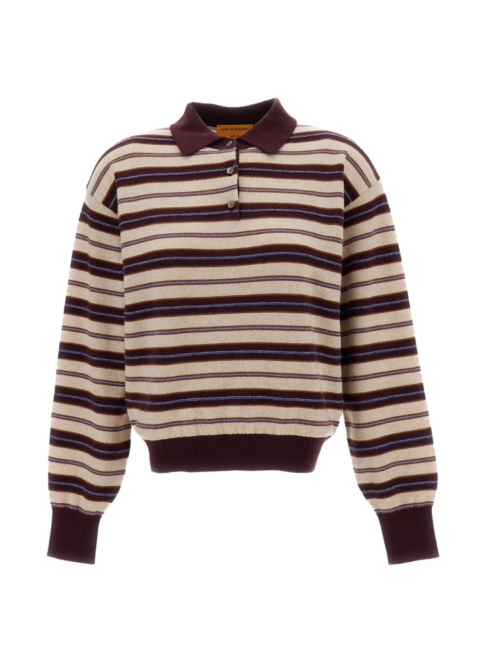Guest In Residence Collegiate striped cashmere polo top - Toni neutri
