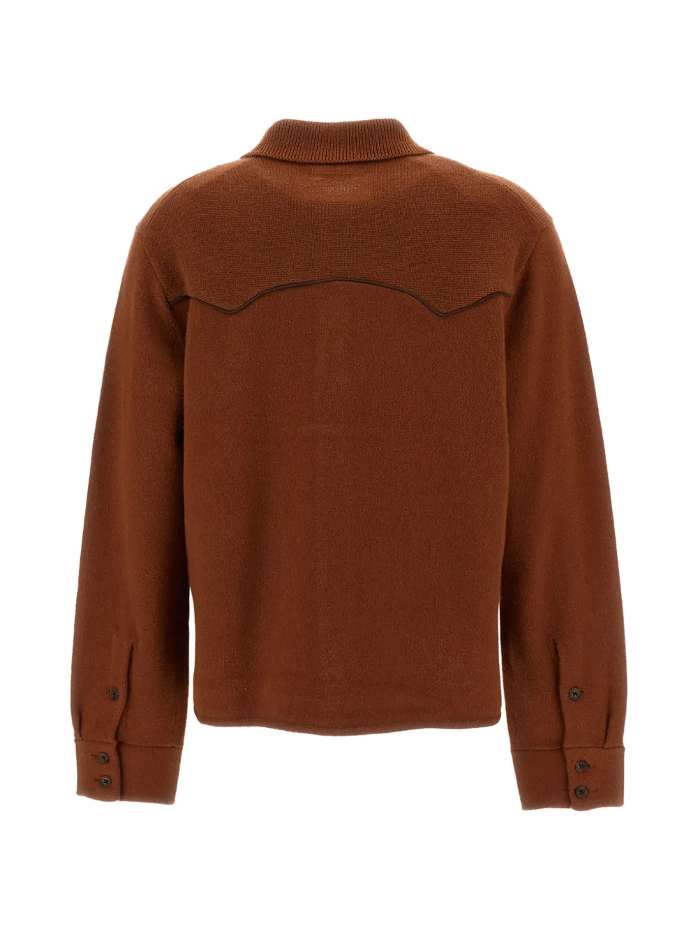 Guest In Residence Western-style contrast-piping cardigan Bruin