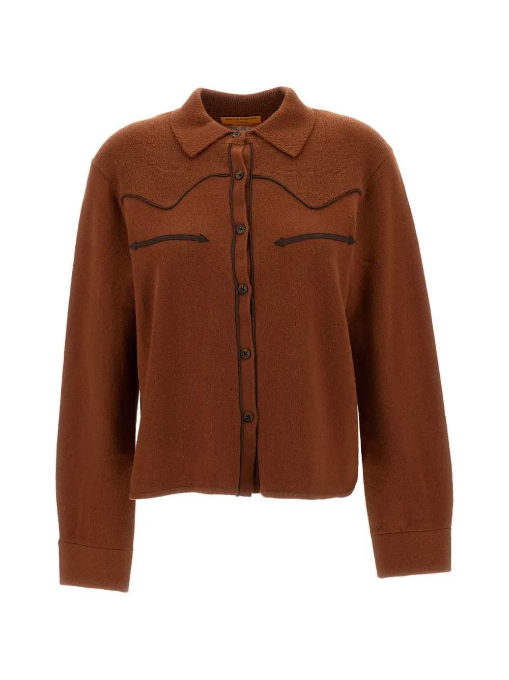 Guest In Residence Western-style contrast-piping cardigan