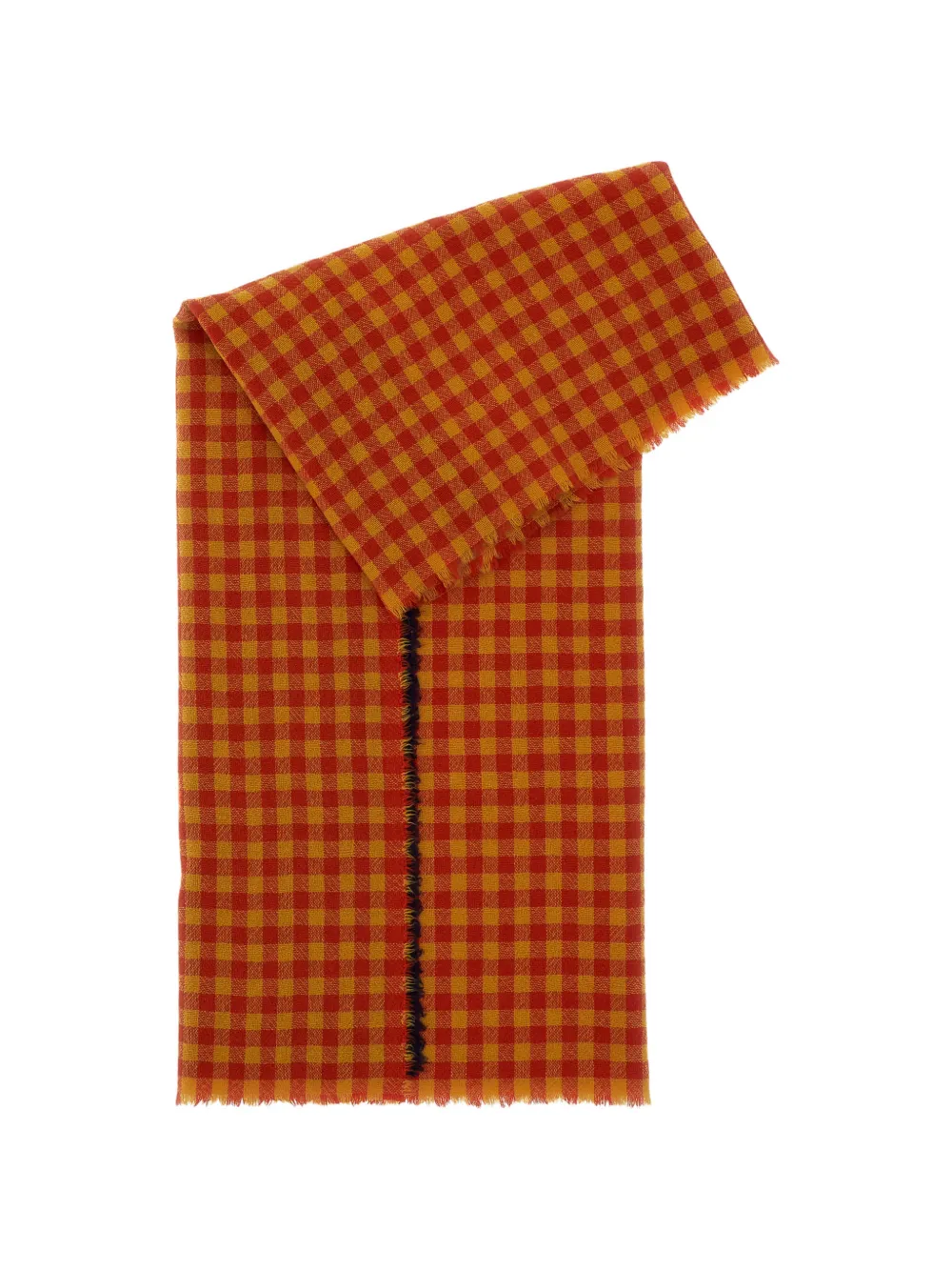 Daniela Gregis Gingham-check Cashmere Scarf In Brown