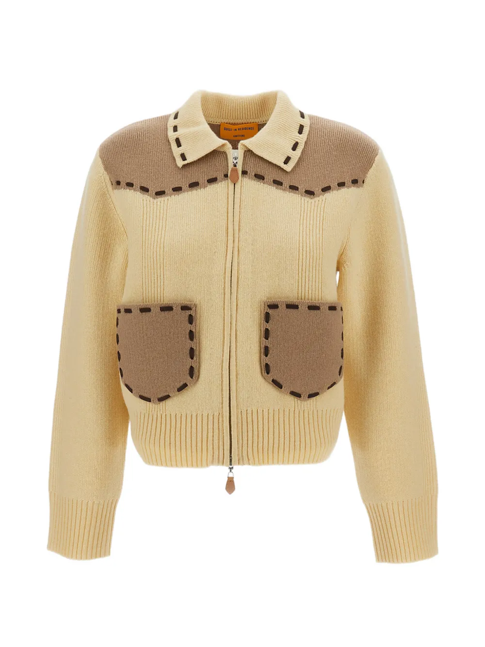 Guest In Residence whipstitch-trim panelled jacket