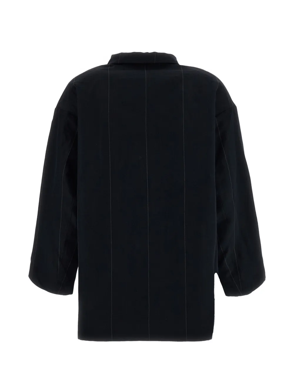 Bergfabel Bella jack met enkele rij knopen en krijtstreep Blauw