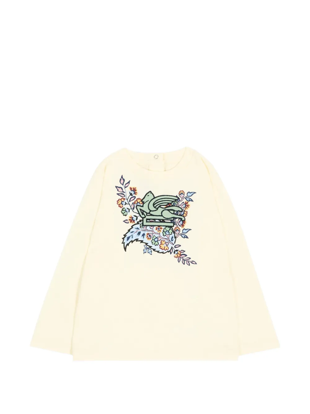 ETRO KIDS Pegaso T-shirt met bloe print Geel