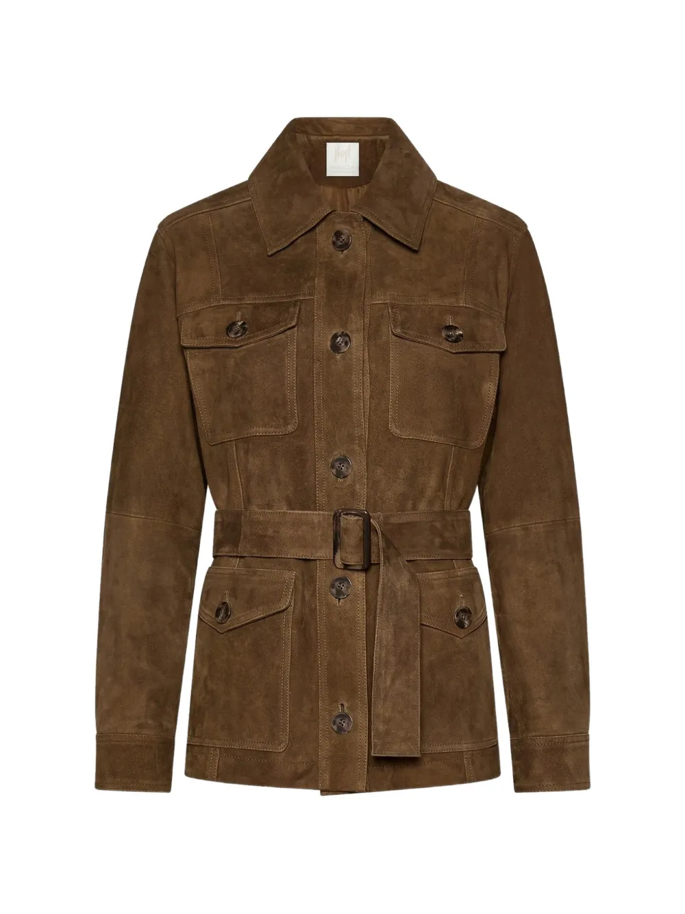 Marella belted suede jacket Bruin