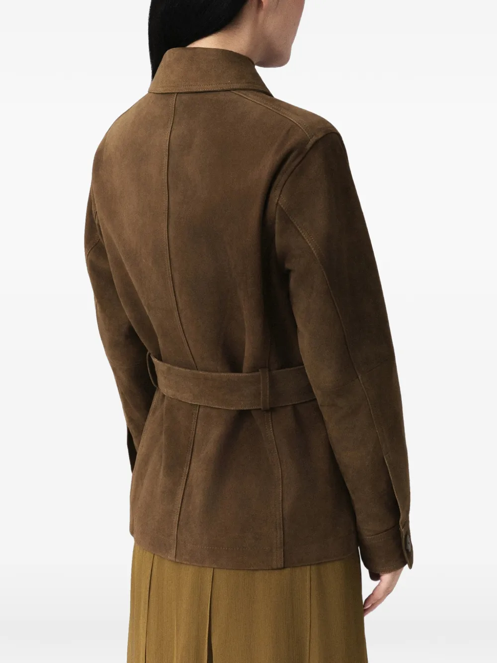 Marella belted suede jacket Bruin