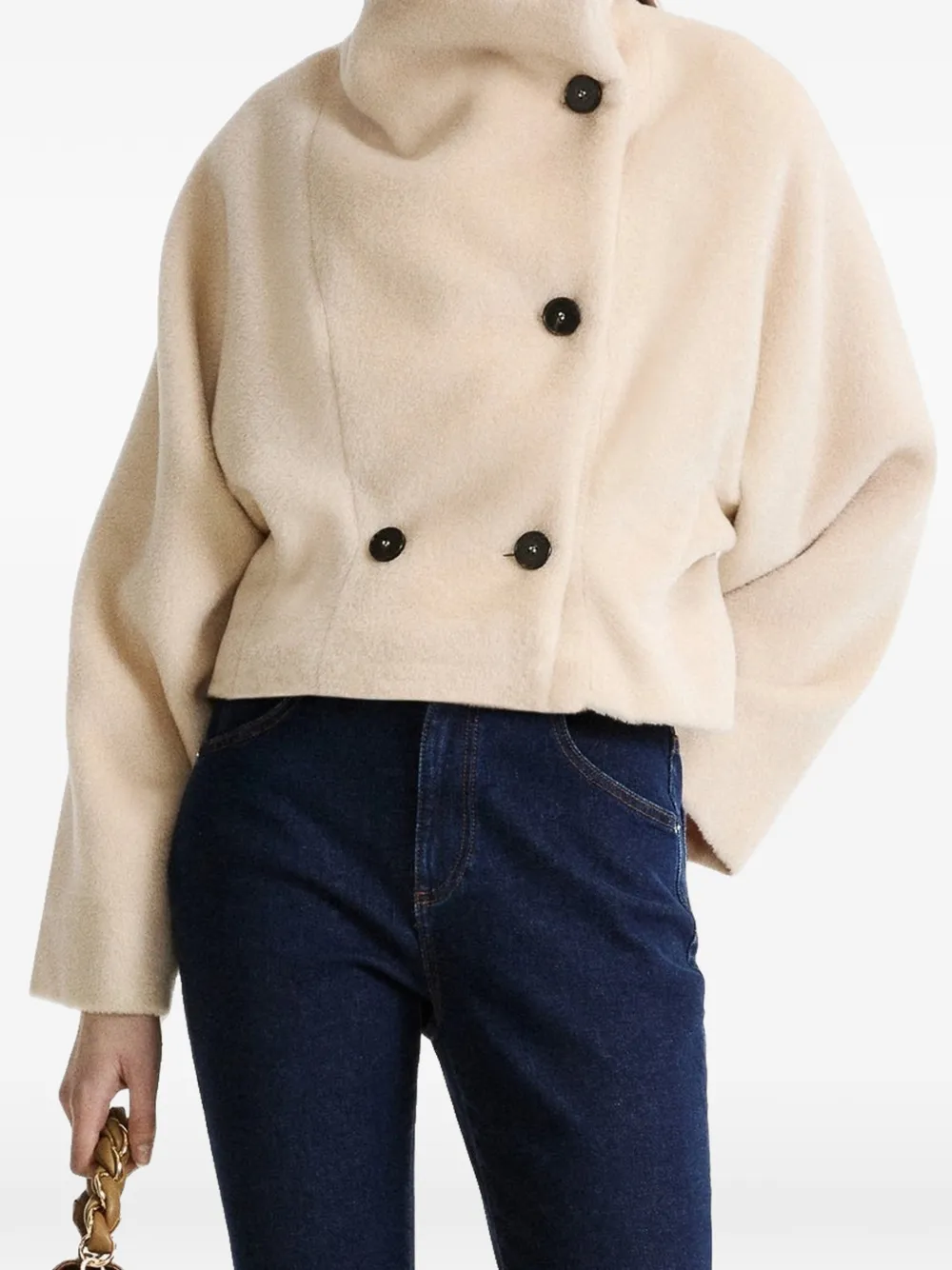 Marella Mllvitalba double-breasted cropped jacket Beige