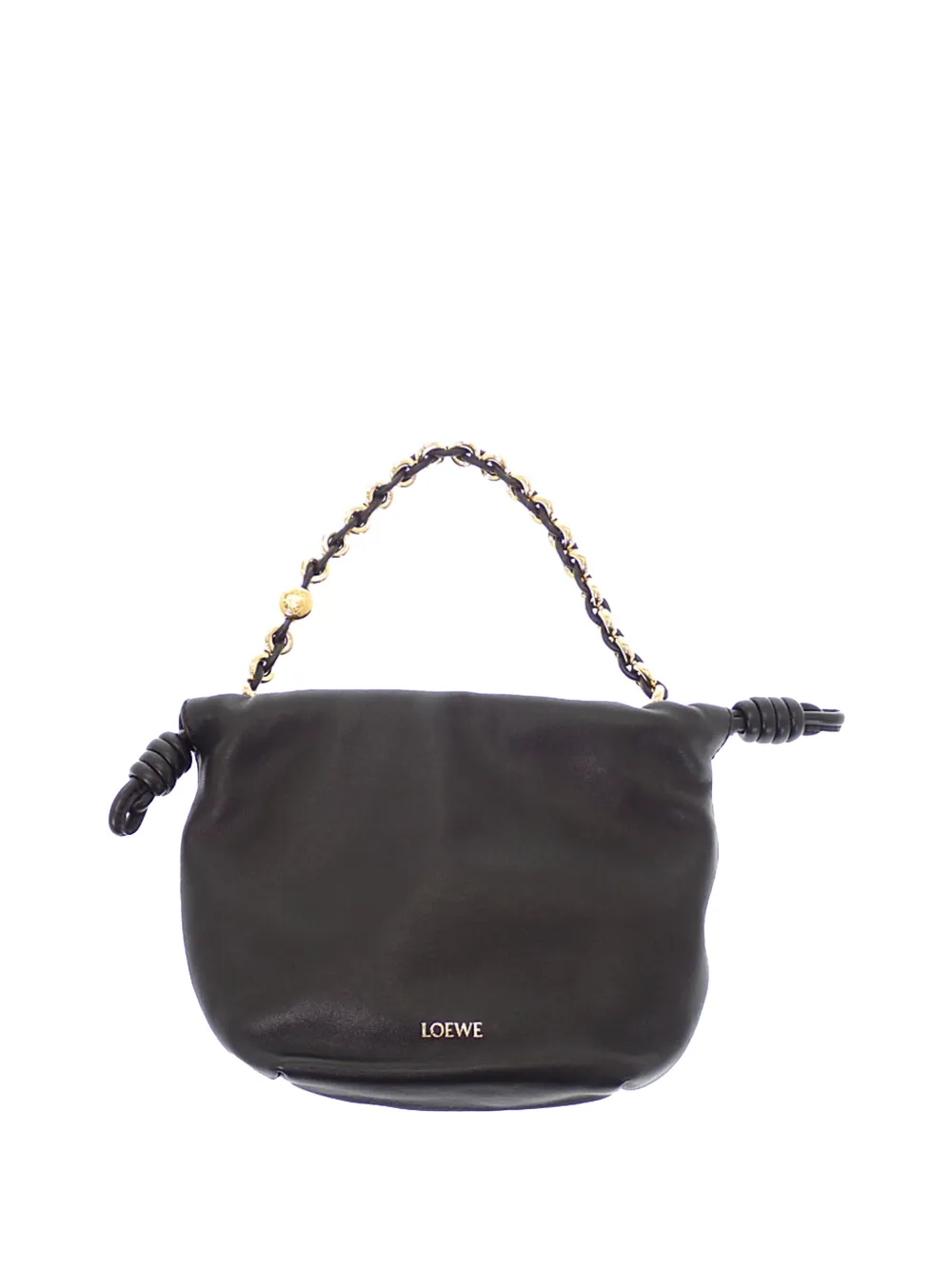 Loewe Pre-Owned sac à main Flamenco format moyen en cuir nappa Mellow (2010-2026) - Noir