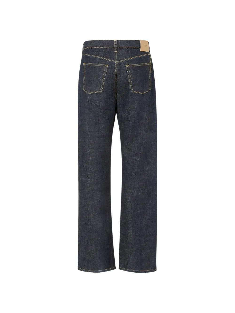 FENDI contrast-stitch straight-leg jeans Blauw