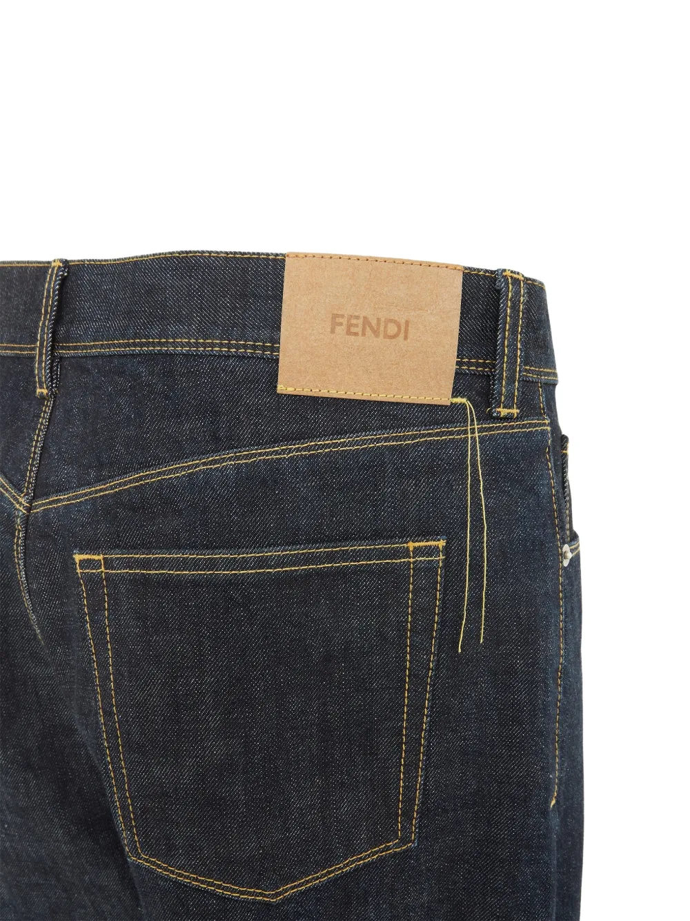 FENDI contrast-stitch straight-leg jeans Blauw