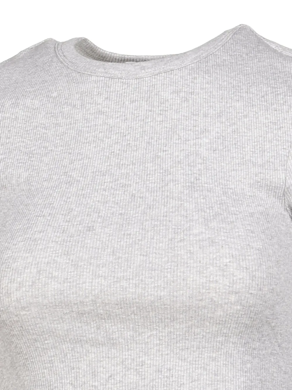 Sporty & Rich Geribbeld T-shirt met logopatch Grijs