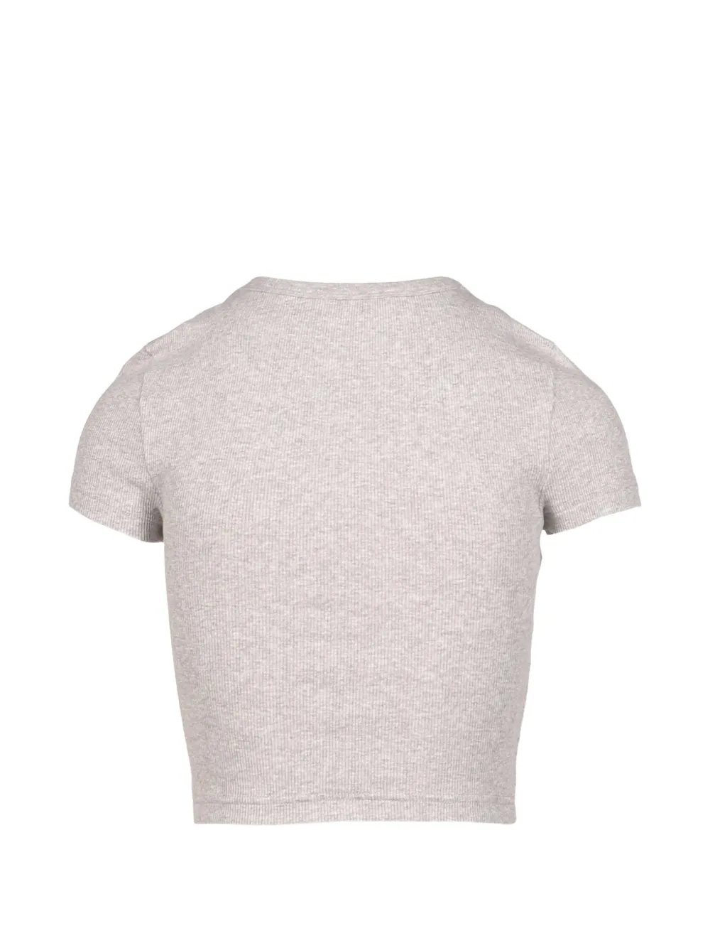 Sporty & Rich Geribbeld T-shirt met logopatch Grijs
