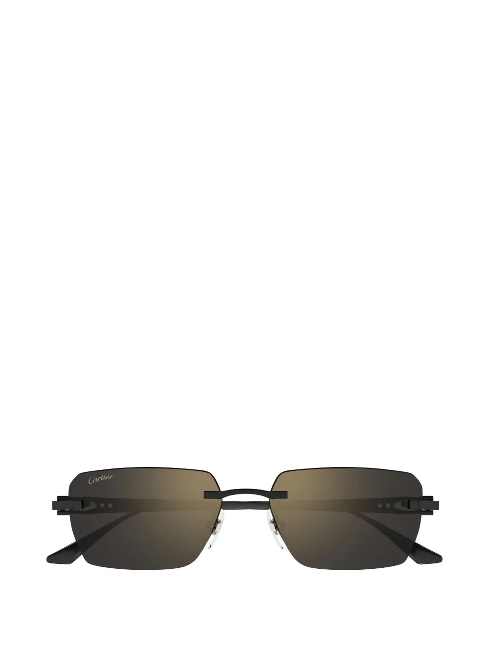 Cartier Eyewear rimless rectangle-frame sunglasses - Schwarz