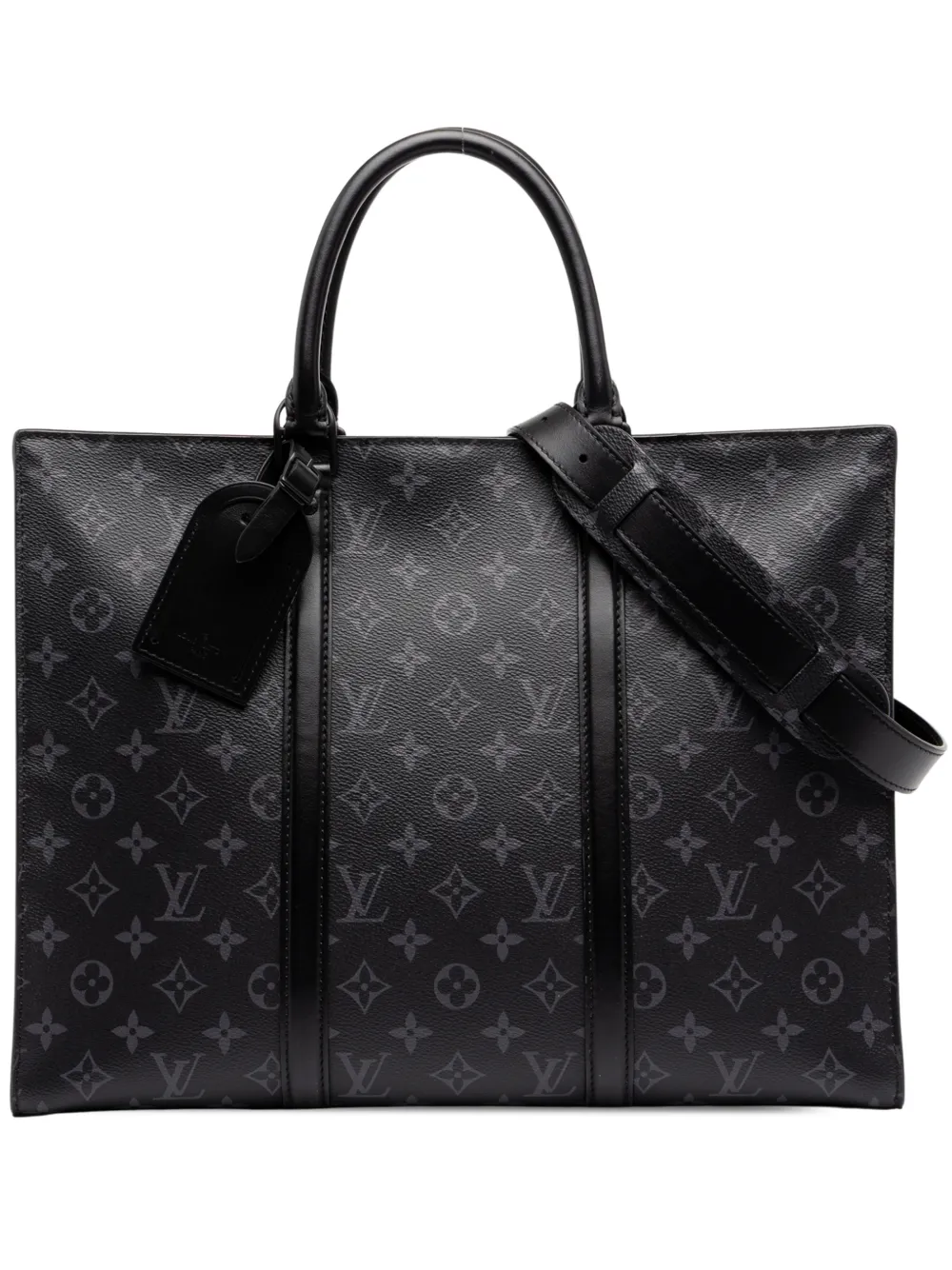 Louis Vuitton Pre-Owned 2021-2026 Monogram Eclipse Sac Plat Horizontal Zipper satchel - Nero