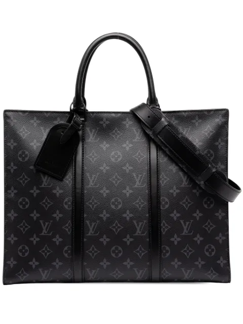Louis Vuitton Pre-Owned 2021-2026 Monogram Eclipse Sac Plat Horizontal Zipper satchel