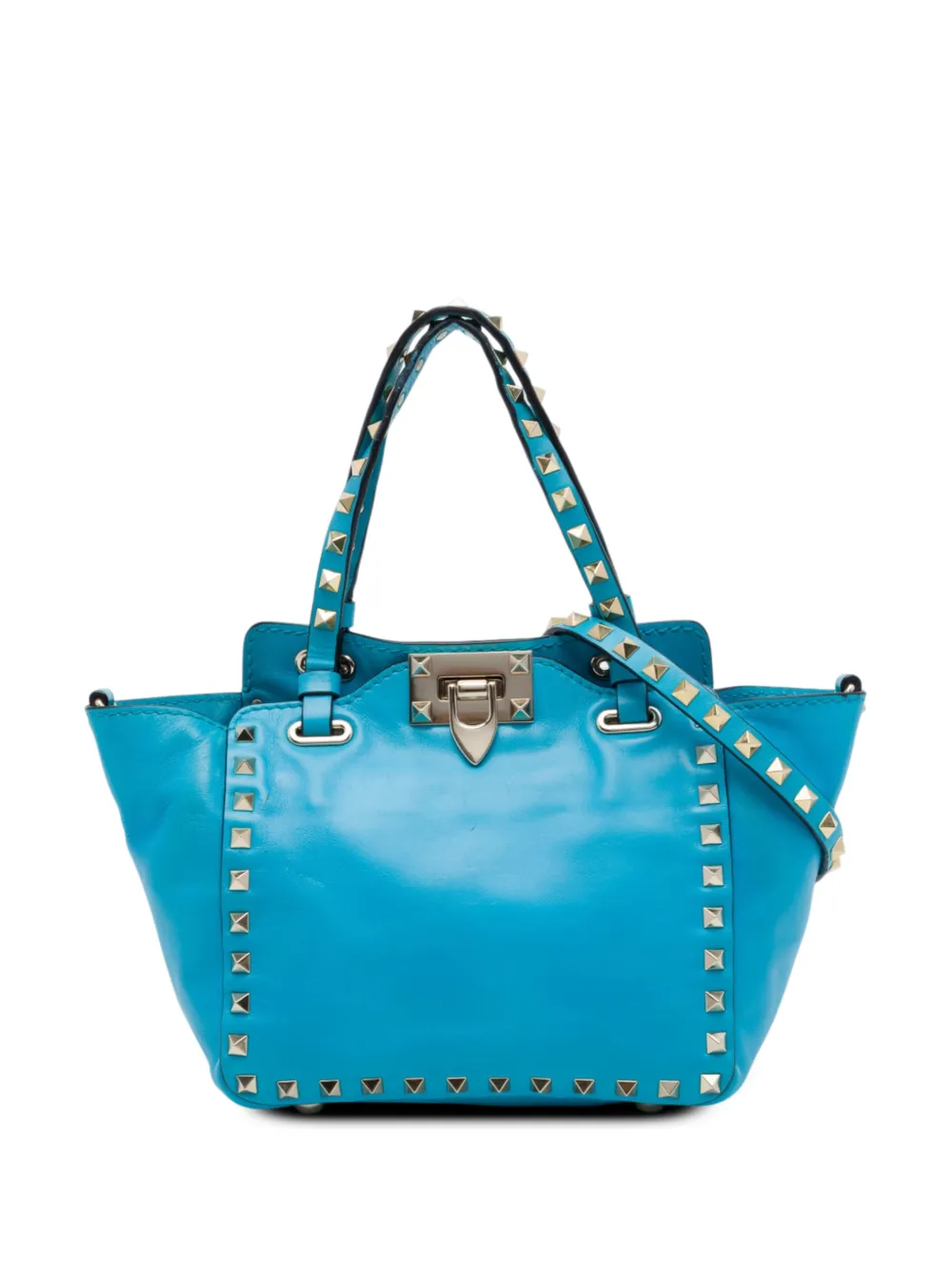 Valentino Garavani Pre-Owned sac à main Mini Rockstud Trapeze (2000-2017) - Bleu
