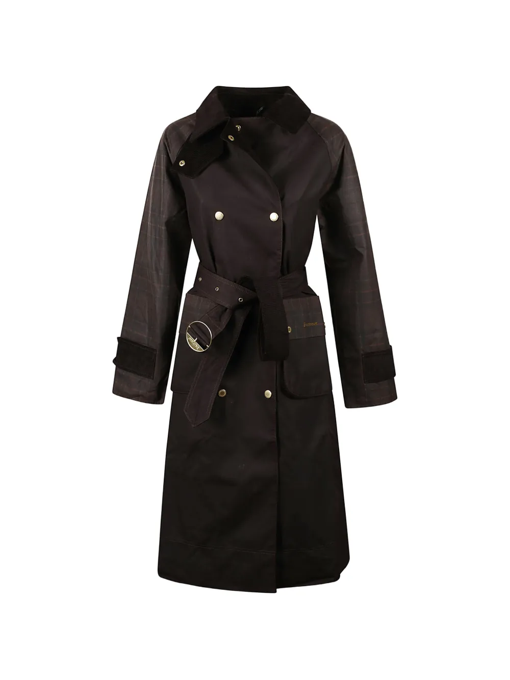 Barbour Elva check-pattern belted trench coat - Marrone