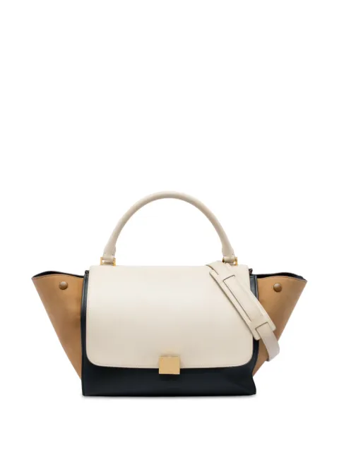 Celine Pre-Owned 2015 Medium Tricolor Leather Trapeze satchel