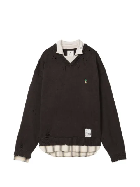 Maison MIHARA YASUHIRO triple layered collared knit sweater
