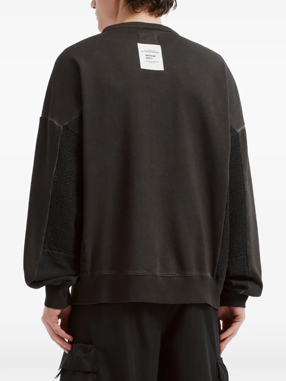 Musium Div. Sweater met geborduurde vlakken Zwart