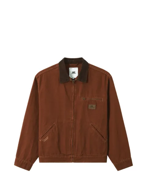 CHOCOOLATE corduroy-collar zip-up jacket