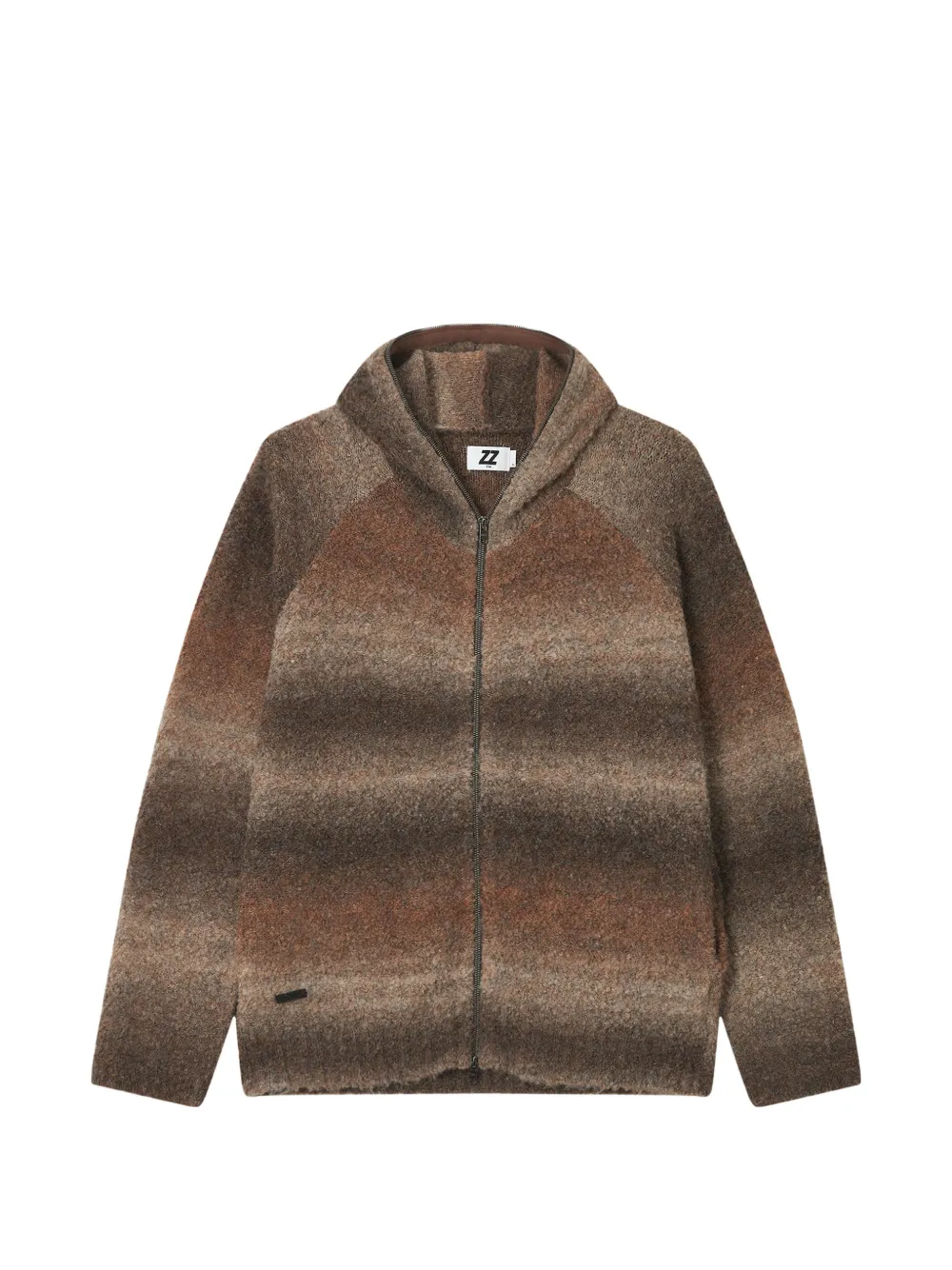 izzue gradient-effect zip-up hoodie - Brown