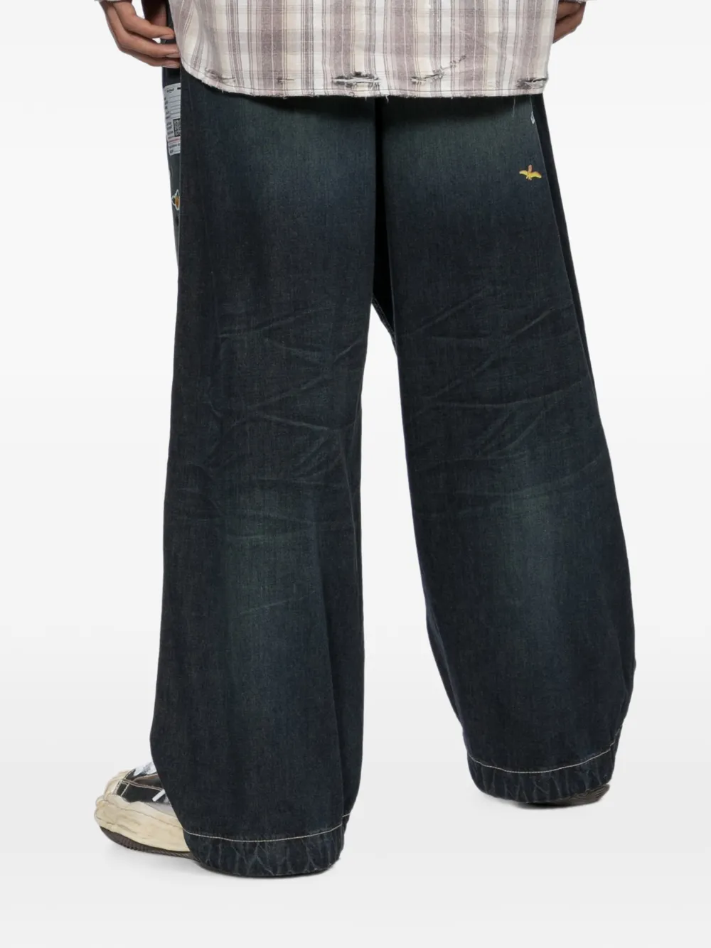 Maison MIHARA YASUHIRO Kids Baker denim broek met print Blauw
