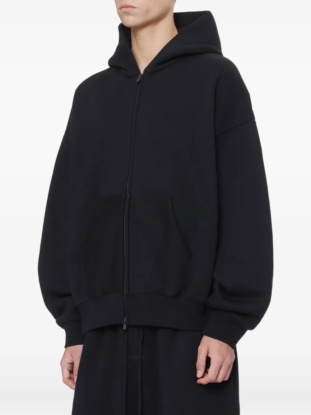 FEAR OF GOD ESSENTIALS hoodie met logo-print en rits Zwart