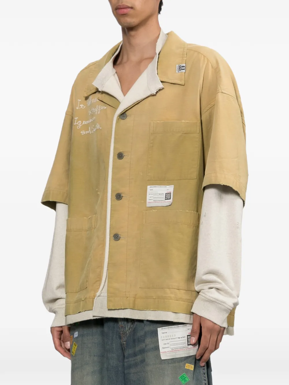 Maison MIHARA YASUHIRO Gelaagd overhemd met pullover Geel